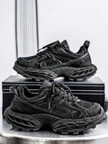 bingyuanjing Men's Breathable New Style Mesh Thick Sole Chunky Casual Sneakers, Chunky Sports Shoes