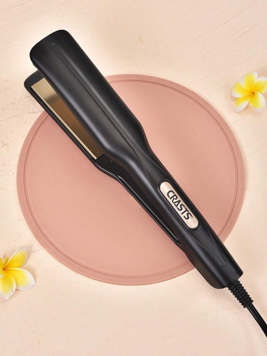 CRASTS Straightening Iron, 2-In-1 Straightener & Curler, Ceramic Plates, No Damage To Hair, Suitable For Bangs, Home Use, Black