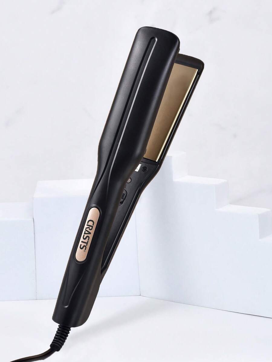 CRASTS Straightening Iron, 2-In-1 Straightener & Curler, Ceramic Plates, No Damage To Hair, Suitable For Bangs, Home Use, Black