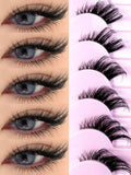 10 Pairs Transparent Band False Eyelashes, Cat Eye Short Soft 3D Faux Mink Eyelashes, Natural Makeup Look (10B-2)
